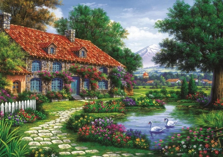 Puzzle Vrt s labudama 1500 dijelova ART PUZZLE