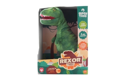 Pliš T-Rex zvučni 38 cm zeleni