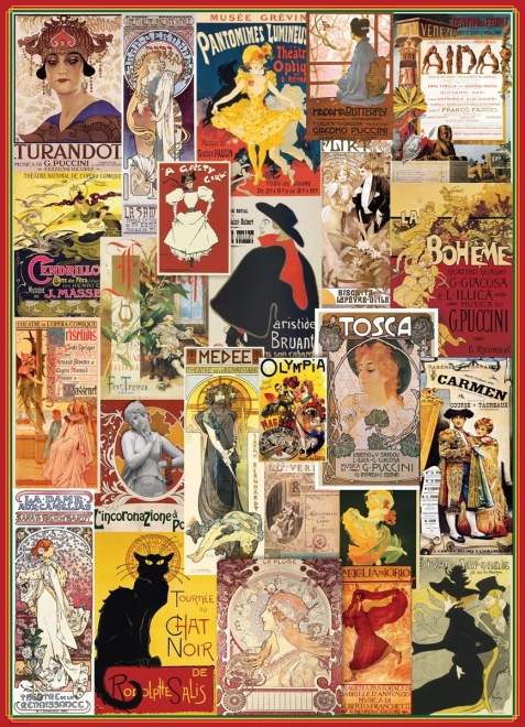 Puzzle Vintage plakati iz opere i kazališta 1000 dijelova EUROGRAPHICS
