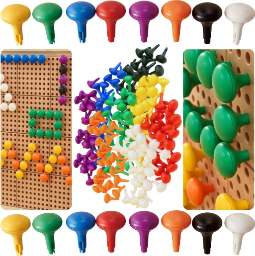 Masterkidz šareni Jumbo klinčići za STEM ploče 128 kom - 8 boja