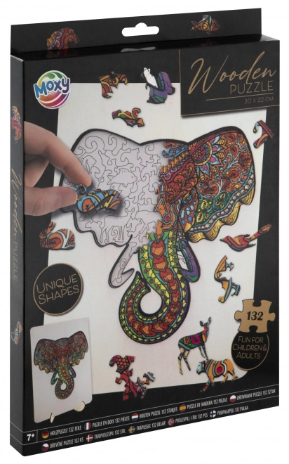 Obrisne drvene puzzle slon