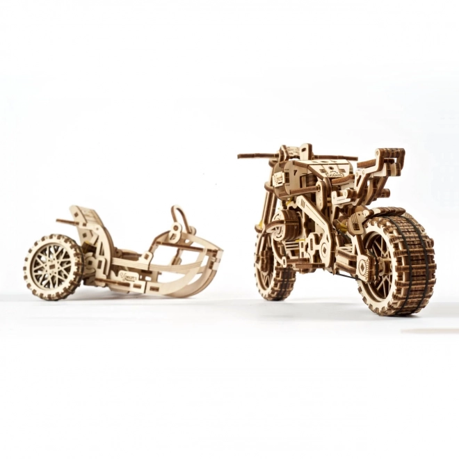 Ugears 3D slagalica Motocikl s prikolicom 380 dijelova