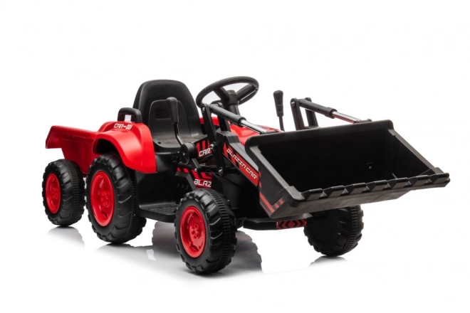 Dječji crveni traktor s punjivom baterijom i lopatom