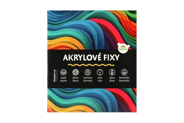 Fixi akrilni metalik 12 komada za keramiku, staklo, kamenje, šiljak 4mm u blisteru 18,5x12cm