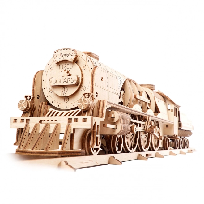Ugears 3D puzzle - Lokomotiva V-express s vagonom 538 komada