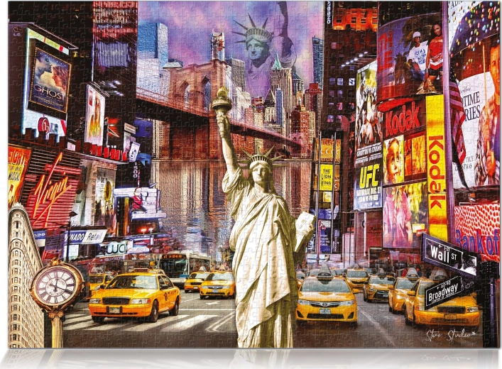 Vibrantna kolažna kompozicija New Yorka