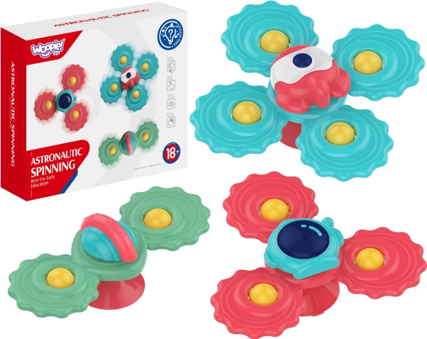 Woopie baby spinner s vakuumskom čašicom – set 3 osjetilnih igračaka i grizala