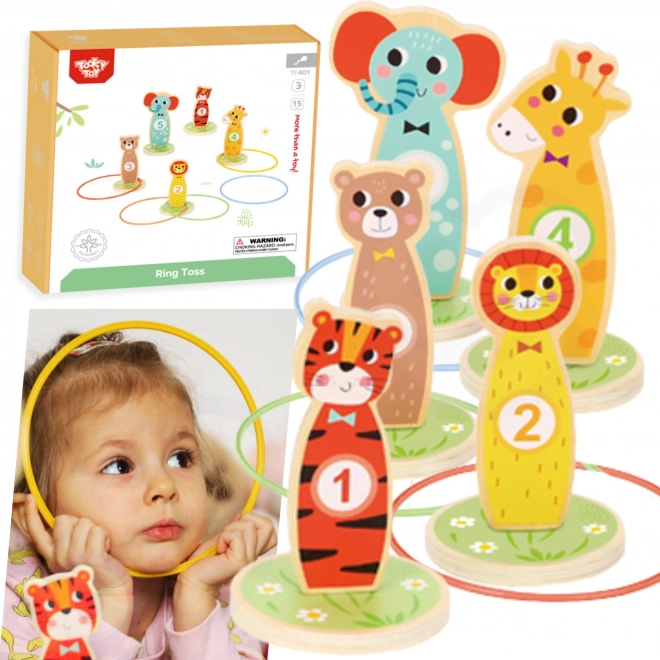 Drvena igra spretnosti Tooky Toy - gađanje mete životinjama