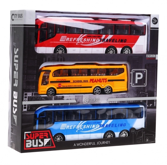 3 modela autobusa za djecu 3+ Školski autobus + Izletnički autobusi + Žive boje