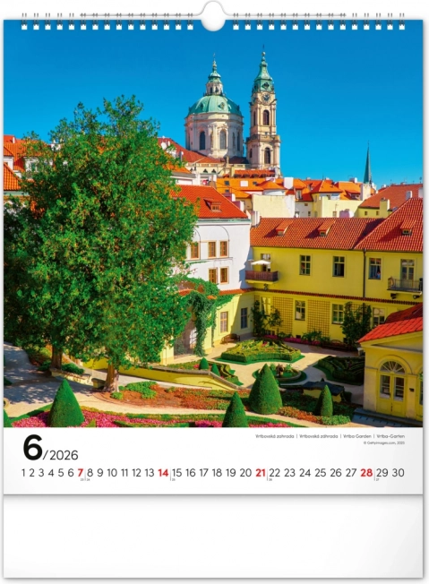 Zidni kalendar Praga 2026