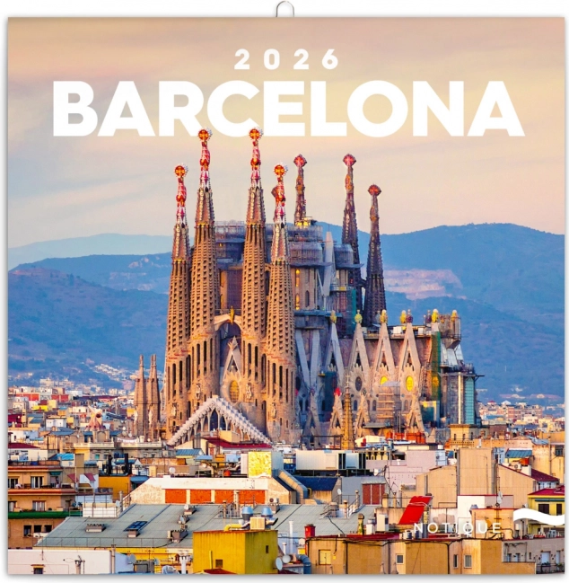 Zidni kalendar Barcelona 2026, 30 x 30 cm