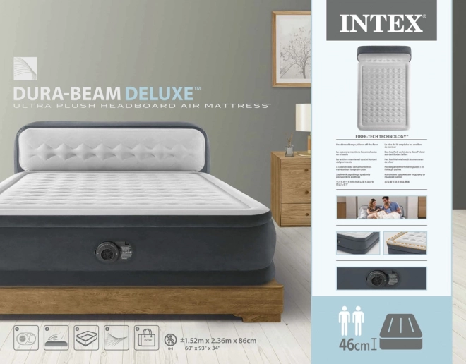 Nafuk madrac s ugrađenom pumpom Intex Deluxe