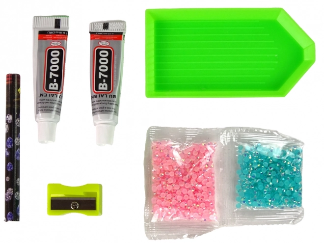 Kreativni set DIY roza dijamantni sob 3D privjesak s kristalima