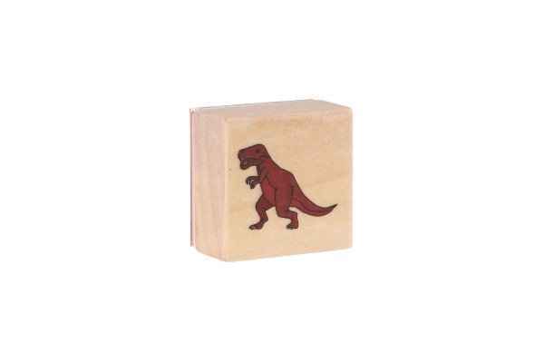 Drveni pečati 5+1 s jastučićem dinosauri 3x3cm na kartici
