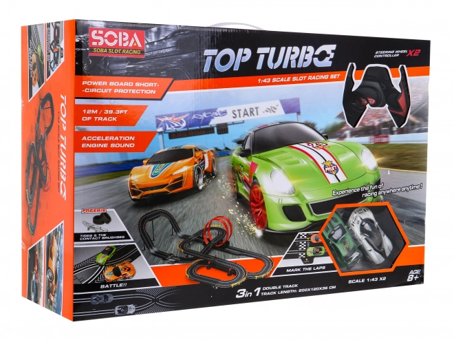 Velika trkaća staza Top Turbo za djecu 8+ s daljinski upravljanim autima i interaktivnim funkcijama