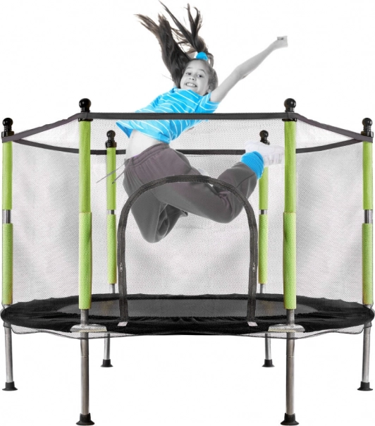 vrtna trampolina za djecu sa mrežom zelena 140 cm