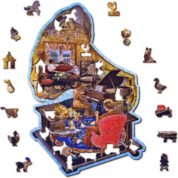 Drvene puzzle Udoban gramofon – 250 dijelova, eco-friendly