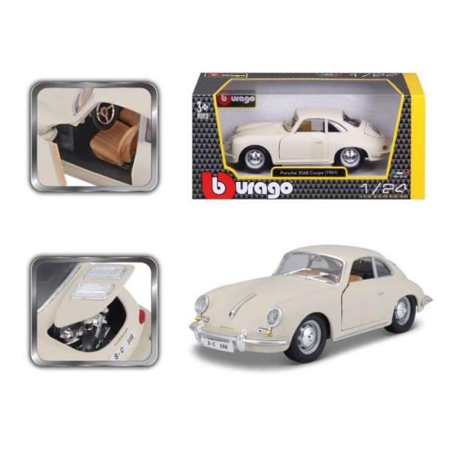 Bburago 1:24 Porsche 356B Coupe (1961) Bjelokost