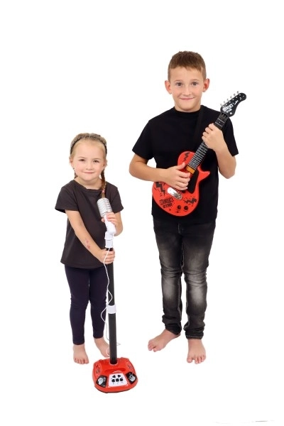 Električna gitara ROCK STAR plast 58cm na baterije sa zvukom, svjetlom u kutiji 24x62x5,5cm