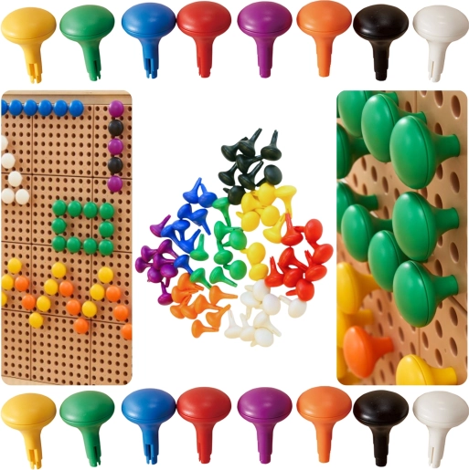 Masterkidz jumbo čavlići za STEM ploču, 64 kom – 8 boja