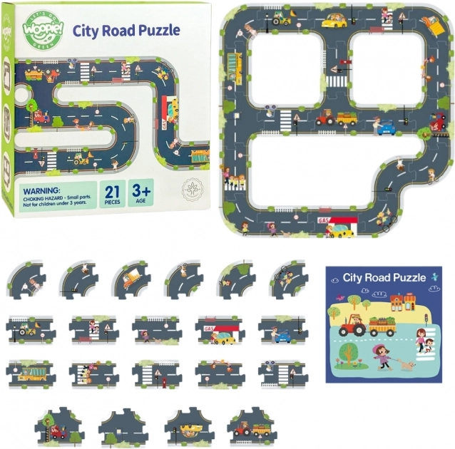 Woopie Green gradske puzzle za djecu - Autotrkaća staza