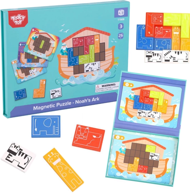 Tooky Toy magnetska logička slagalica Noin kovčeg – 26 dijelova