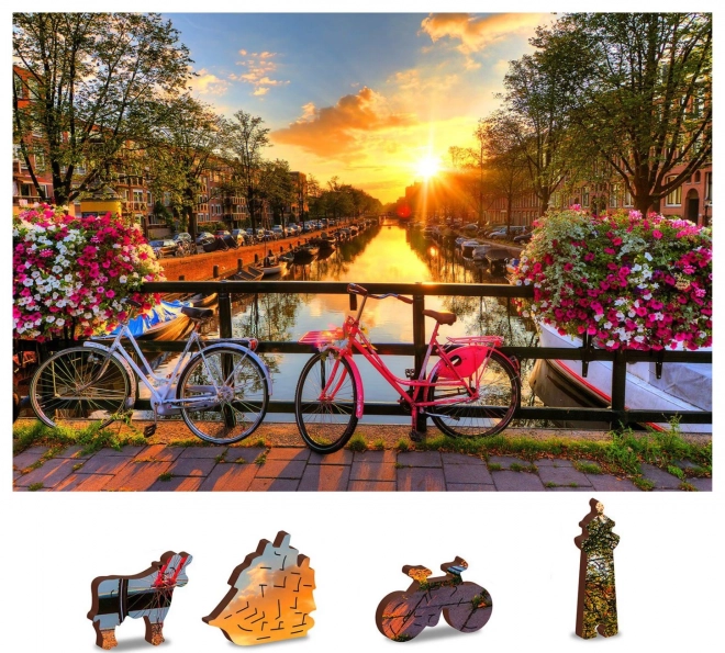 Drvene puzzle bicikl u Amsterdamu