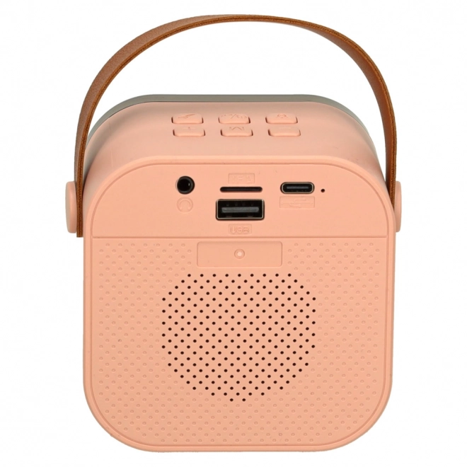 Karaoke set 2 mikrofona + prijenosni zvučnik BLUETOOTH USB LED ružičasta