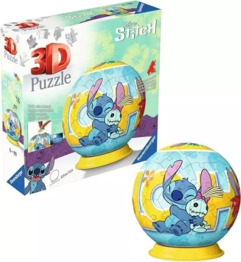 3D puzzle kugla DISNEY Stitch 72 dijelova na postolju
