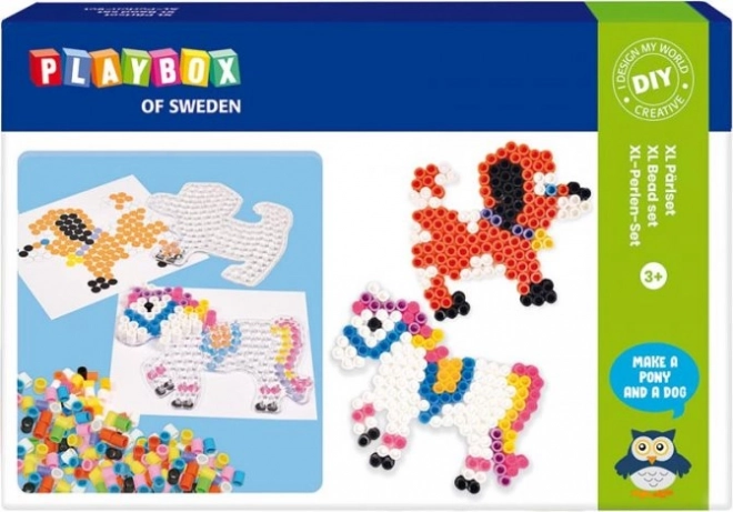 Playbox set glačanih perlica set konjik i psić