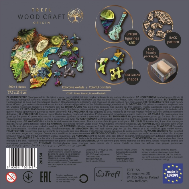 Puzzle Šareni kokteli TREFL Wood Craft Origin 501 dijelova