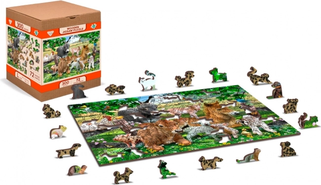 Drvene puzzle vrtić na farmi 2u1