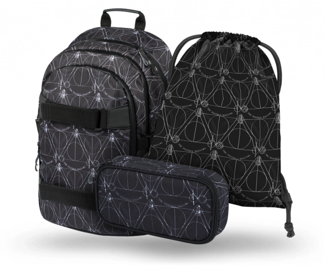 BAAGL 3 SET Skate Harry Potter Relikvije smrti: ruksak, etui, vrećica