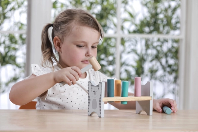 VIGA PolarB Drvena klupa s čekićem – Montessori igračka