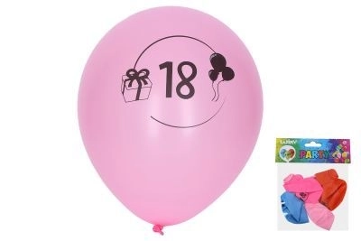 Balon na napuhavanje s brojem 18 30 cm - set od 5 komada
