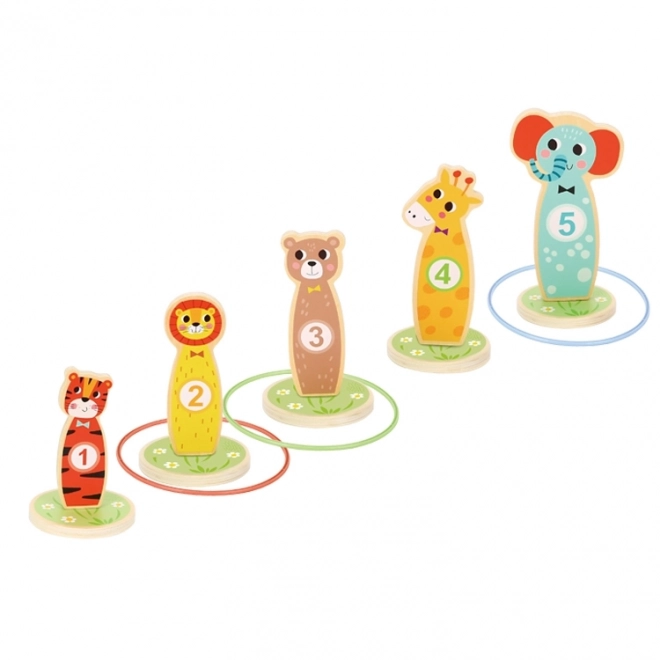 Drvena igra spretnosti Tooky Toy - gađanje mete životinjama
