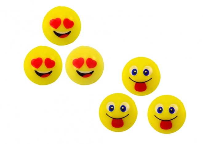 Set 6 žutih skakajućih loptica emoji