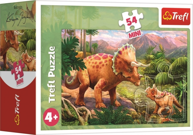 TREFL Puzzle Nevjerojatni dinosaurusi: Triceratops s mladuncem 54 dijelova