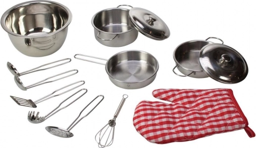 Bigjigs Toys set metalnog posuđa za djecu