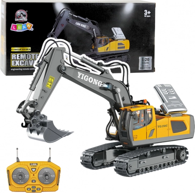 RC gusjeničarski bager 1:20, 11-kanalni, žuti