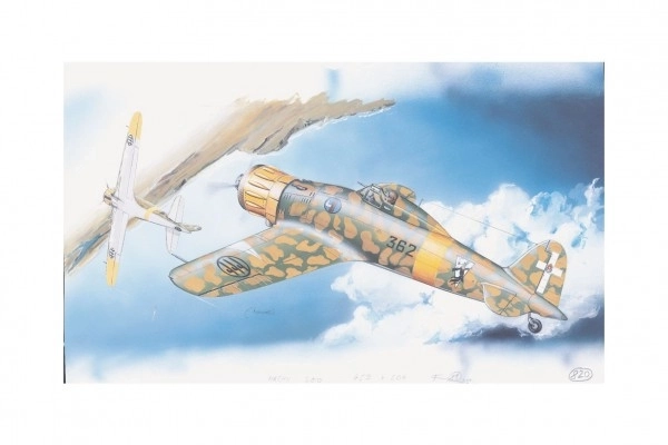Model Macchi M.C. 200 Saetta 16,1x21,2cm u kutiji 31x13,5x3,5cm