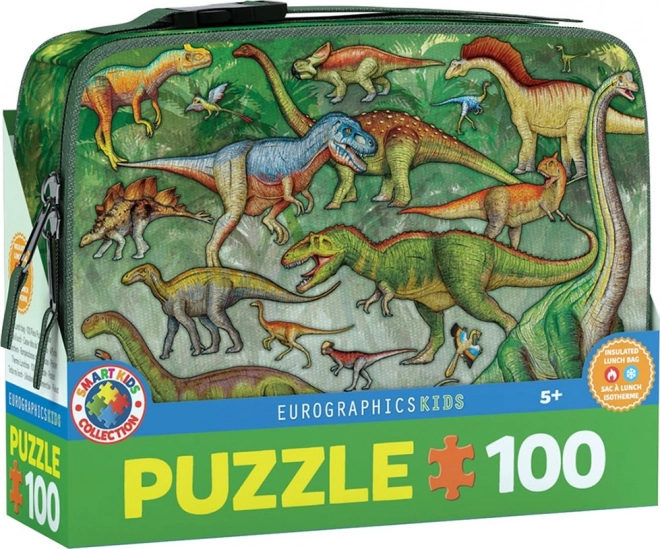 Slagalica u termo kutiji za užinu Dinosauri 100 dijelova EUROGRAPHICS