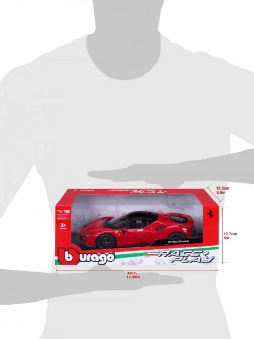 Kovinski model Ferrari SF90 Stradale crveni 1:18