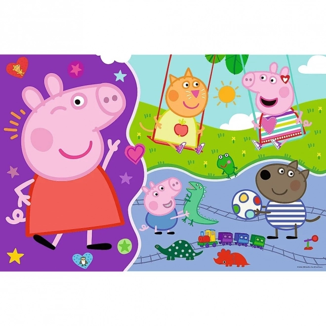 Puzzle 3u1 GIGANT obostrano 15 dijelova Praščić Peppa/Peppa Pig 60x40cm u kutiji 40x27x6cm 24m+