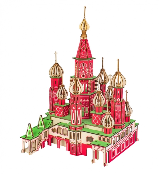 Drvene 3D puzzle Crkva Svetog Vasilija u boji