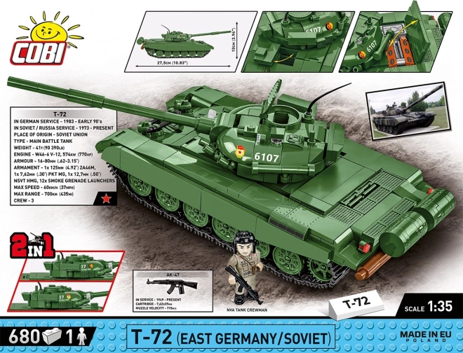 COBI 2625 Oružane snage T-72 (DDR/SOVJET), 1:35, 680 k, 1 f