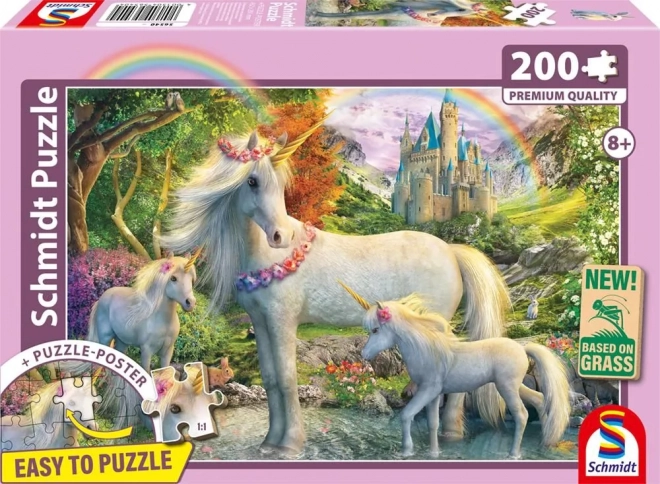 Puzzle Jednorog s mladuncima 200 dijelova