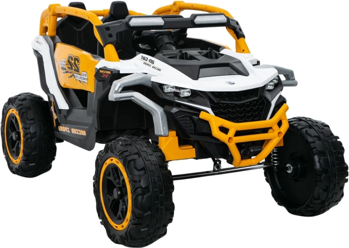 Dječji električni automobil žuto-bijeli 4x4