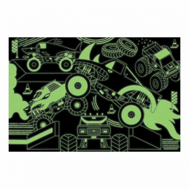Svjetleći Puzzle Monster Trucks od Mudpuppy - 100 dijelova