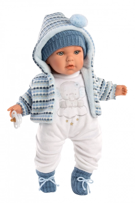 Llorens 42405 BABY ENZO - realistična lutka sa zvukovima i mekanim platnenim tijelom - 42 cm